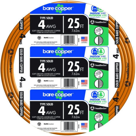 SOLID #4 BARE CU 25ct