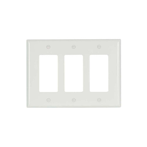 EATON 3-GANG DECORATIVE WHITE WALLPLATE