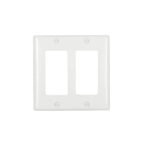 LEGRAND 2-GANG TRADEMASTER DECORATOR WALL PLATE, WHITE