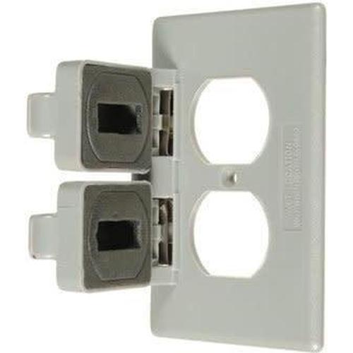 DUPLEX WEATHERPROOF OUTLET COVER - GREY-VISTA-VISTA-Default-Covalin Electrical Supply