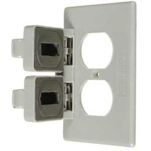 DUPLEX WEATHERPROOF OUTLET COVER - WHITE-VISTA-VISTA-Default-Covalin Electrical Supply
