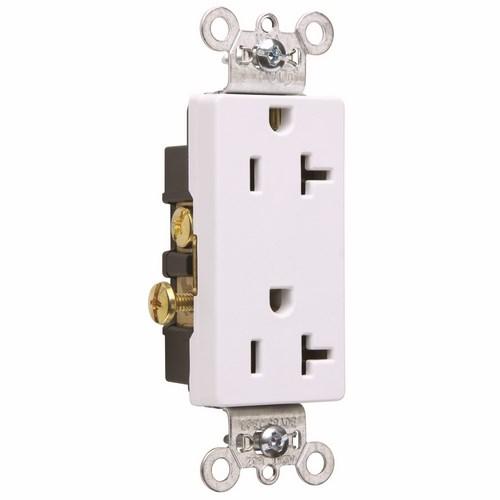 LEGRAND 20A/125V TAMPER RESISTANT- DECORATOR DUPLEX RECEPTACLE - WHITE