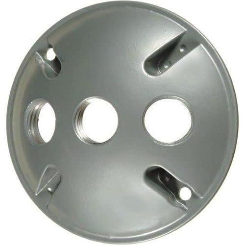 ROUND 3-HOLE COVER W/GASKET - GREY-VISTA-VISTA-Default-Covalin Electrical Supply