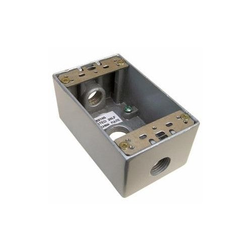 WEATHERPROOF DIE CAST BOX 3 HOLE 1/2 IN