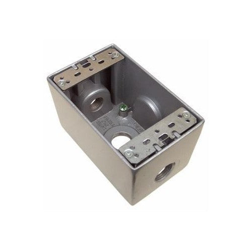 WEATHERPROOF BOX - ONE GANG DEEP 3 OUTLET HOLES 3/4"