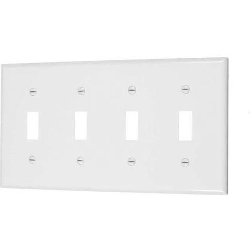 VISTA 4-GANG TOGGLE SWITCH PLATE - WHITE-VISTA-VISTA-Default-Covalin Electrical Supply