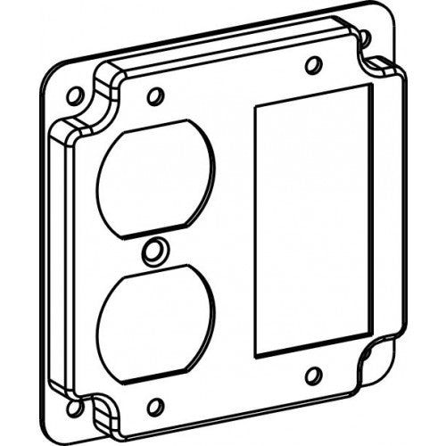 4S INDUSTRIAL COVER - DUPLEX / GFCI, CRUSHED CORNER