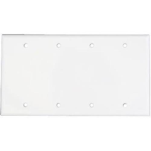 4 GANG BLANK WALL PLATE, WHITE-ORTECH-CROWN DISTRIBUTION-Default-Covalin Electrical Supply