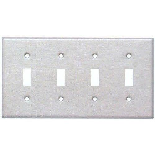 4-GANG TOGGLE PLATE #430 S.S GRADE-VISTA-VISTA-Default-Covalin Electrical Supply