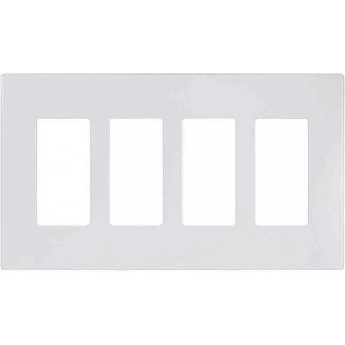 VISTA 4-GANG SCREWLESS DECORATIVE PLATE - WHITE-VISTA-VISTA-Default-Covalin Electrical Supply