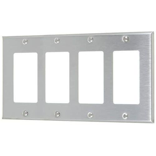 4-GANG DECORATOR PLATE #430 S.S GRADE-VISTA-VISTA-Default-Covalin Electrical Supply