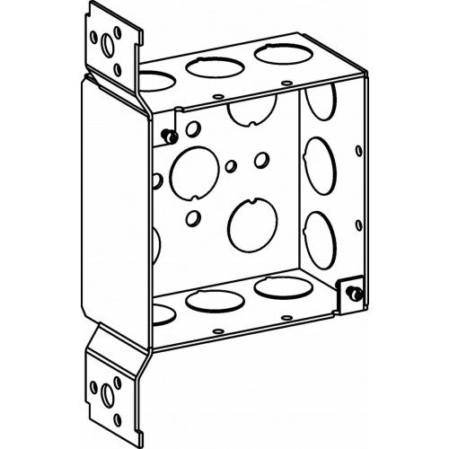 4S BOX 2-1/8" DEEP + BRACKET 1/2" KO