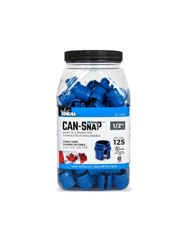 IDEAL 1/2" CAN-SNAP NON METALIC 4004 BOX CONNECTOR, JAR/125