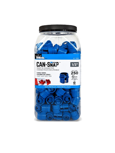 IDEAL 1/2" CAN-SNAP NON METALIC 4004 BOX CONNECTOR, JAR/250