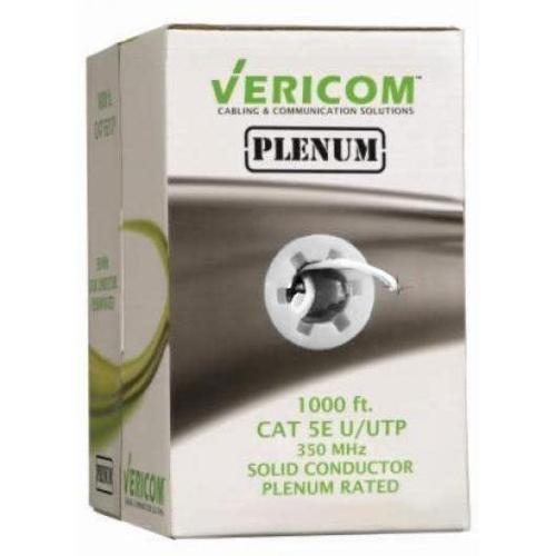 1000FT WHITE PLENUM SOLID UTP CAT5E (350MHZ) NETWORK CABLE - FT6/CMP - VERICOM-TECHCRAFT-COMPUTER PLUG-Default-Covalin Electrical Supply
