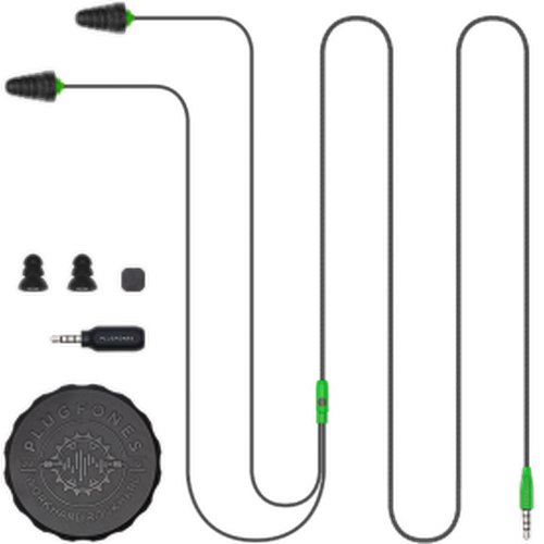 PLUGFONES-PROTECTOR SERIES-WITH INTERCHANGEABLE TIPS-BK/GRN-RACKATIERS-RACKATIERS-Default-Covalin Electrical Supply
