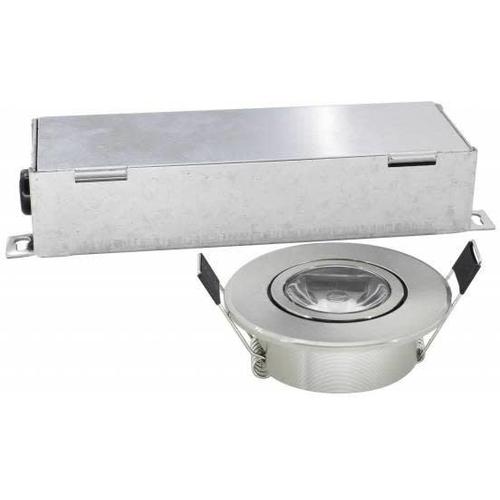 3'' MINI LED PUK LIGHT 3W, 240LMN, 5000K COOL WHITE, GIMBLE W/DRIVER, SATIN NICKEL-ORTECH-CROWN DISTRIBUTION-Default-Covalin Electrical Supply