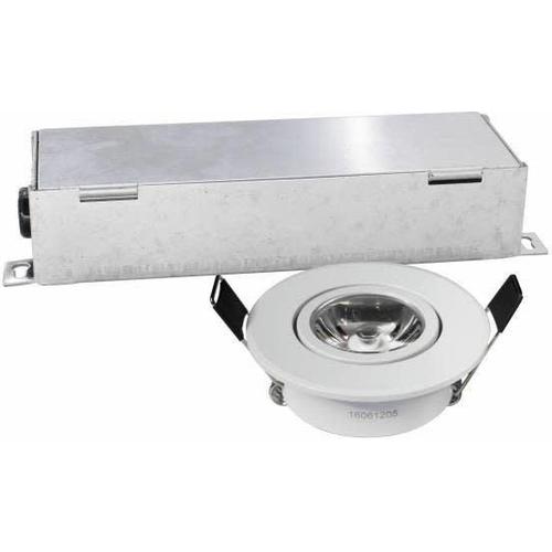 3'' MINI LED PUK LIGHT 3W, 240LMN, 5000K COOL WHITE, GIMBLE W/DRIVER, WHITE-ORTECH-CROWN DISTRIBUTION-Default-Covalin Electrical Supply