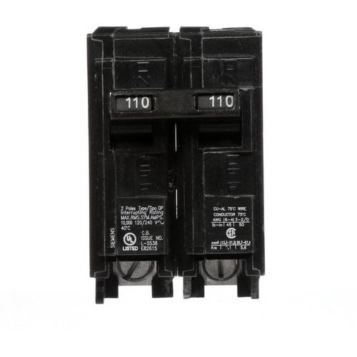 SIEMENS 2 POLE 110A PUSH-IN CIRCUIT BREAKER Q2110-SIEMENS-DEALER SOURCE-Default-Covalin Electrical Supply
