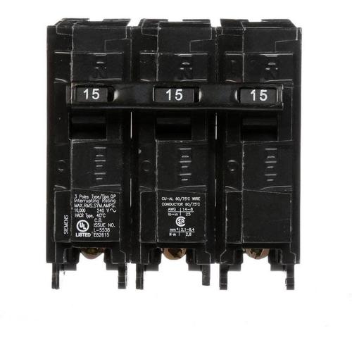 SIEMENS 3 POLE 15A PUSH-IN CIRCUIT BREAKER Q315-SIEMENS-DEALER SOURCE-Default-Covalin Electrical Supply