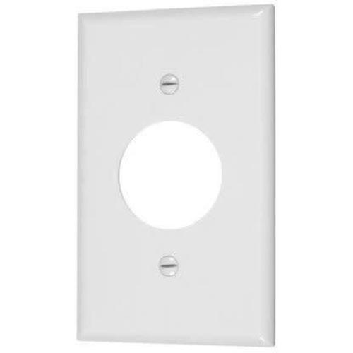 SINGLE OUTLET PLATE 1 11/32'' DIAMETER HOLE - WHITE-VISTA-VISTA-Default-Covalin Electrical Supply