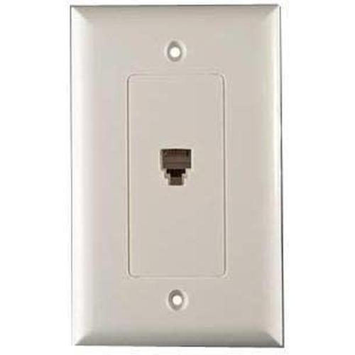 SINGLE GANG PLATE WITH TELEPHONE JACK, WHITE-ORTECH-CROWN DISTRIBUTION-Default-Covalin Electrical Supply